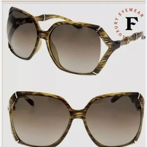 New GUCCI Bamboo GG0505S 003 Translucent Brown Hor